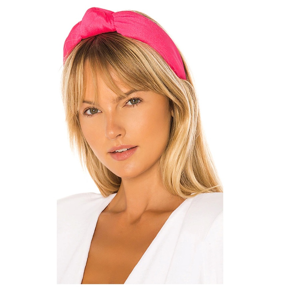 Lele Sadoughi Silk Headband- Bright Pink